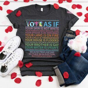 Vote As If Shirt, Register Tee, Kamala Harris Shirt, Voter Shirt, Voting Tee